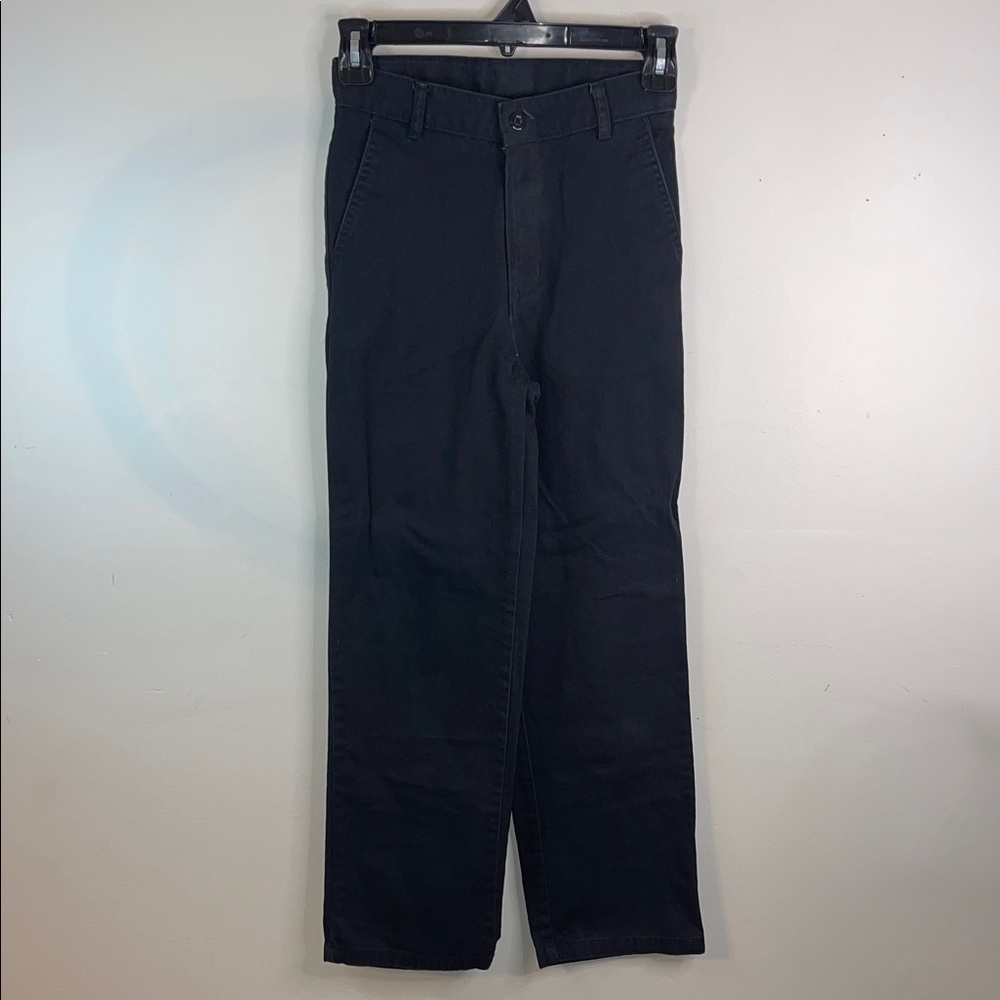 Dockers Boys Slim Chino Pants Size 12 Black Cotton Khakis School Uniform EUC #5